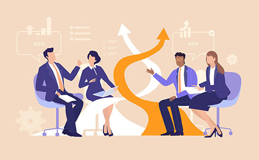 Financial Dispute Meeting. Four financial professionals engage in a tense discussion during a meeting, representing conflict resolution, critical decision-making, and challenges in business negotiations.